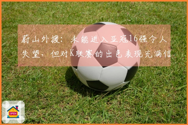 蔚山外援：未能进入亚冠16强令人失望，但对K联赛的出色表现充满信心